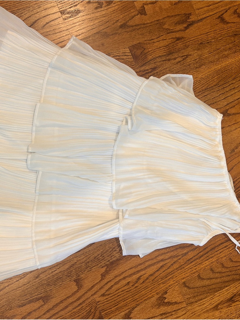 Lulus white ruffle mini dress, one shoulder
